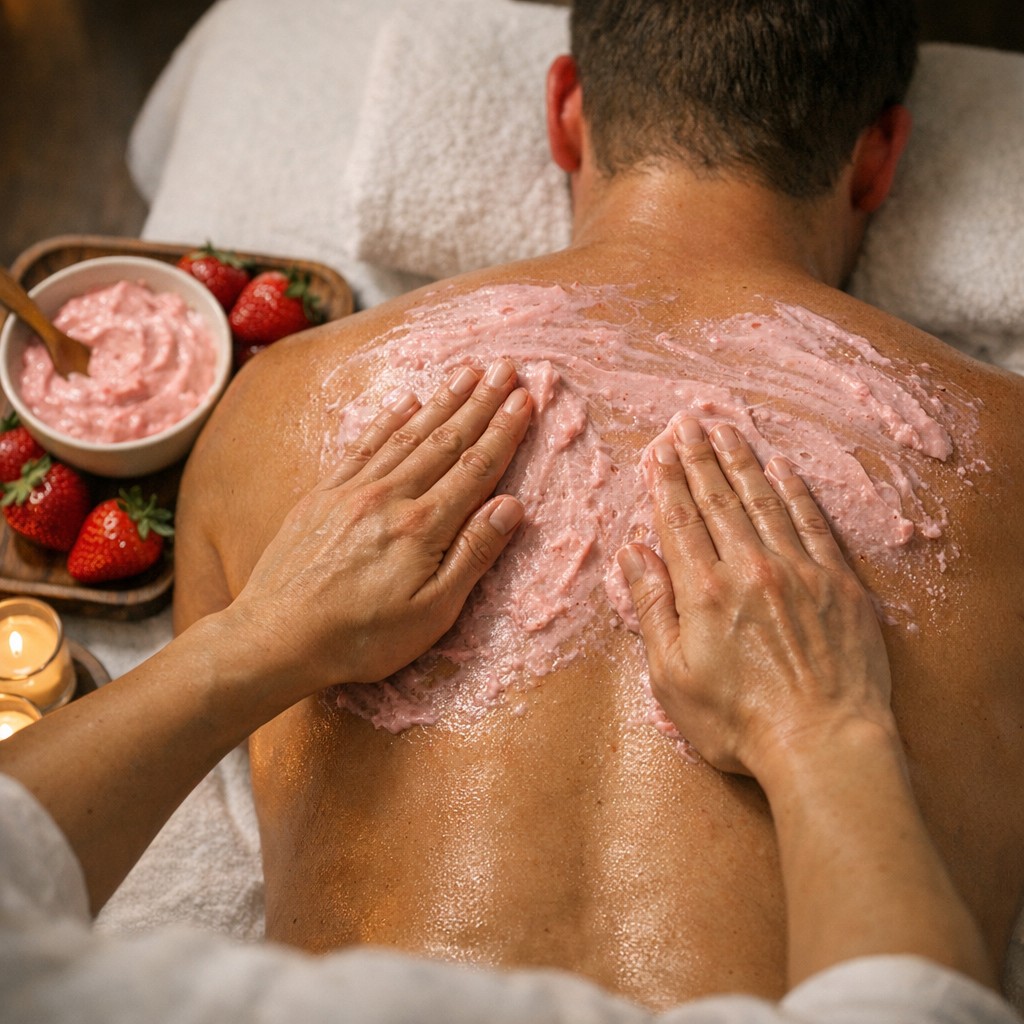 Strawberry massage treatment at U Spa Al Barsha, Dubai