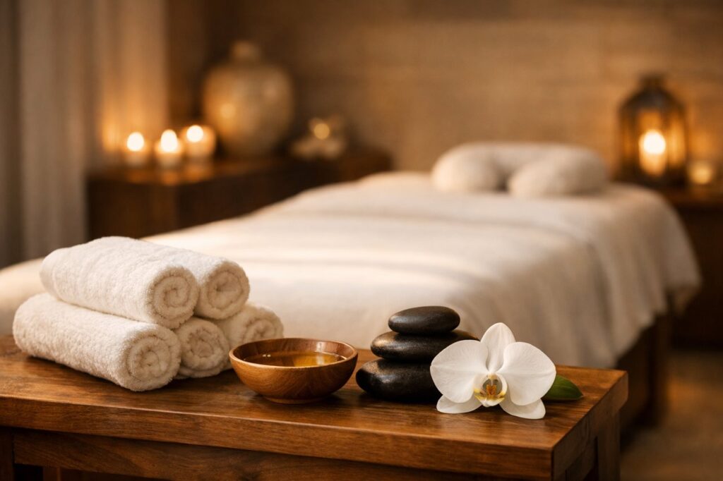 Luxury spa treatment room at U Spa Al Barsha, Dubai